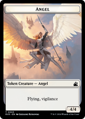 Elf Knight // Angel (0003) Double-Sided Token [Ravnica Remastered Tokens] | North of Exile Games