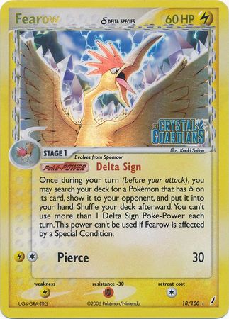 Fearow (18/100) (Delta Species) (Stamped) [EX: Crystal Guardians] | North of Exile Games