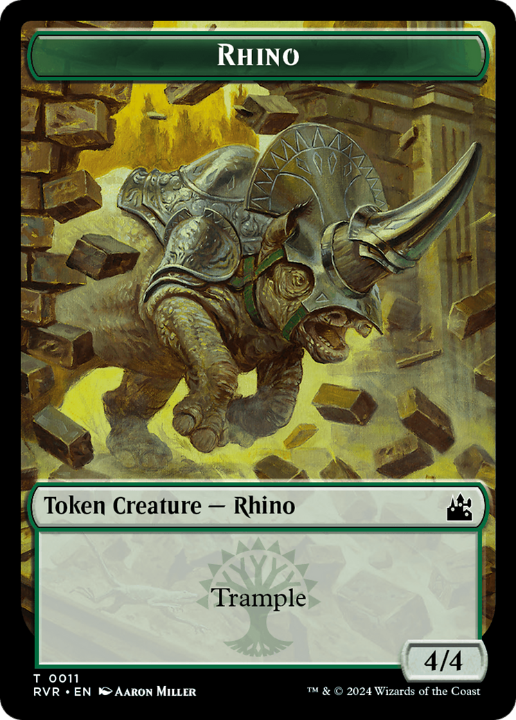 Rhino Token [Ravnica Remastered Tokens] | North of Exile Games
