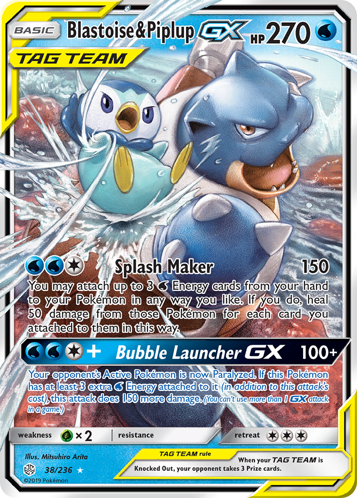 Blastoise & Piplup GX (38/236) [Sun & Moon: Cosmic Eclipse] | North of Exile Games