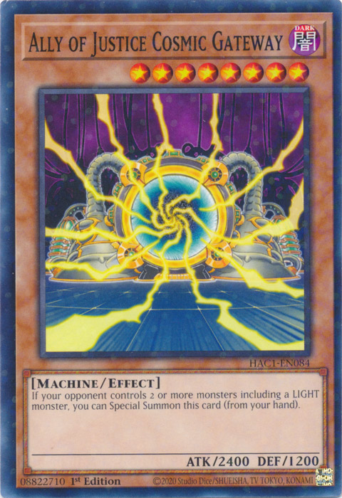 Ally of Justice Cosmic Gateway (Duel Terminal) [HAC1-EN084] Parallel Rare | North of Exile Games