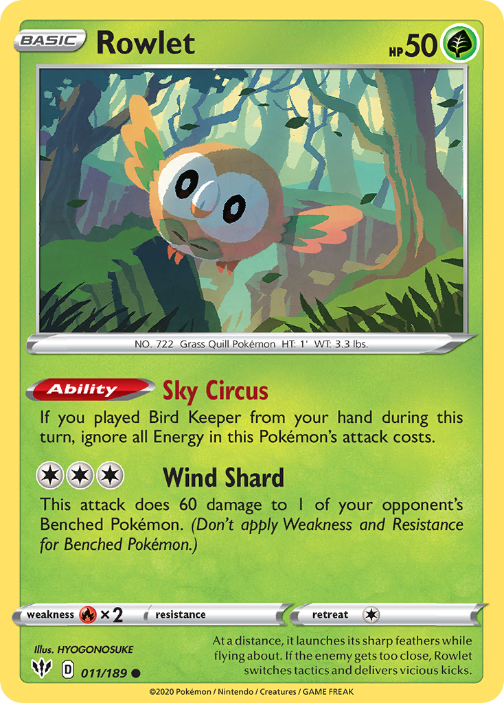 Rowlet (011/189) [Sword & Shield: Darkness Ablaze] | North of Exile Games