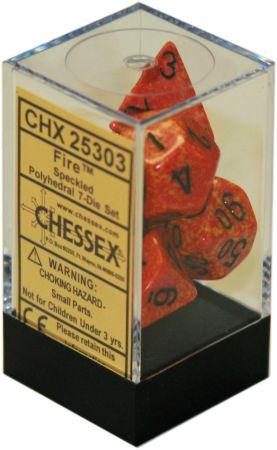 Fire Speckled 7-Die Set - CHX25303 | North of Exile Games