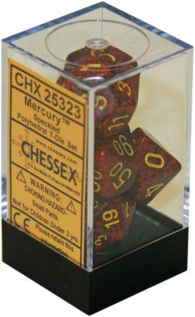 7 die Polyhedral Mercury Speckled Dice Block - CHX25323 | North of Exile Games