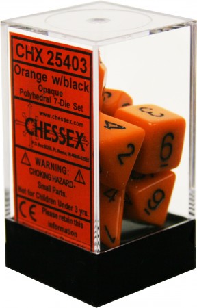 Opaque Orange/Black 7-Die Set - CHX25403 | North of Exile Games
