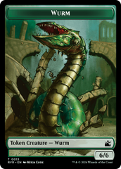 Elf Knight // Wurm Double-Sided Token [Ravnica Remastered Tokens] | North of Exile Games