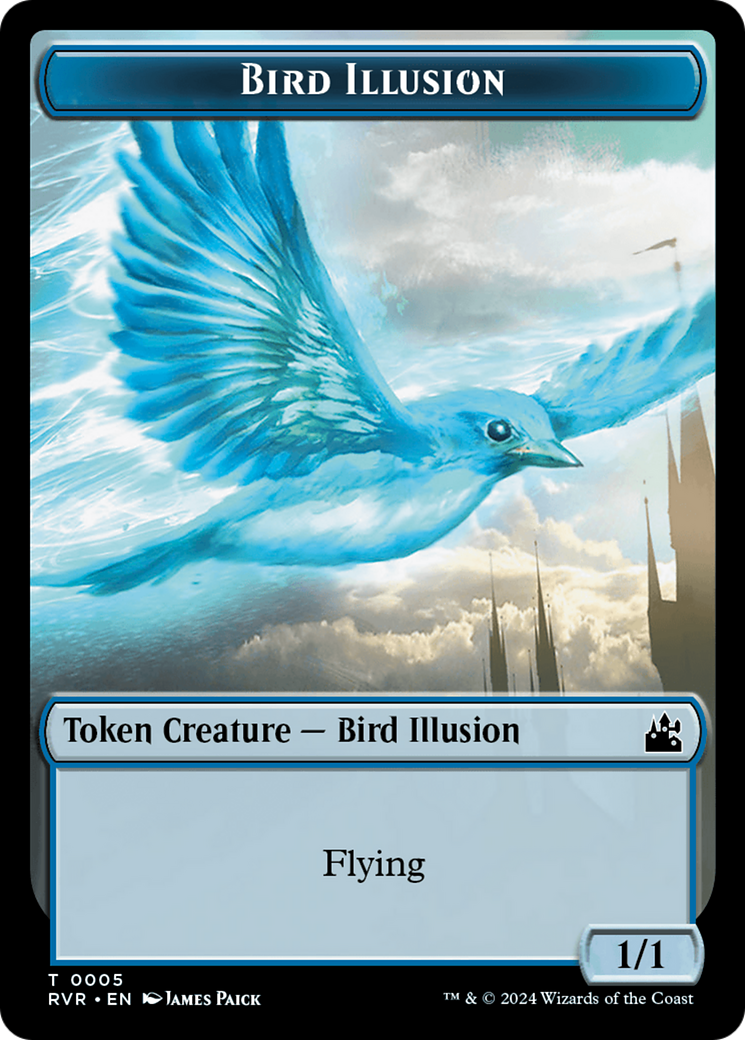 Goblin (0008) // Bird Illusion Double-Sided Token [Ravnica Remastered Tokens] | North of Exile Games