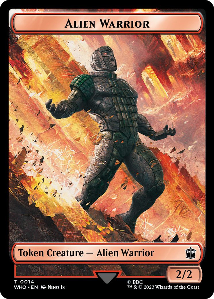 Soldier // Alien Warrior Double-Sided Token [Doctor Who Tokens] | North of Exile Games