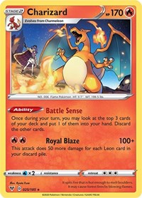 Charizard (025/185) (Cracked Ice Holo) (Theme Deck Exclusive) [Sword & Shield: Vivid Voltage] | North of Exile Games