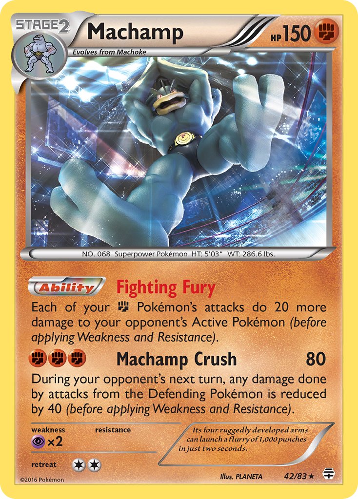Machamp (42/83) (Theme Deck Exclusive) [XY: Furious Fists] | North of Exile Games