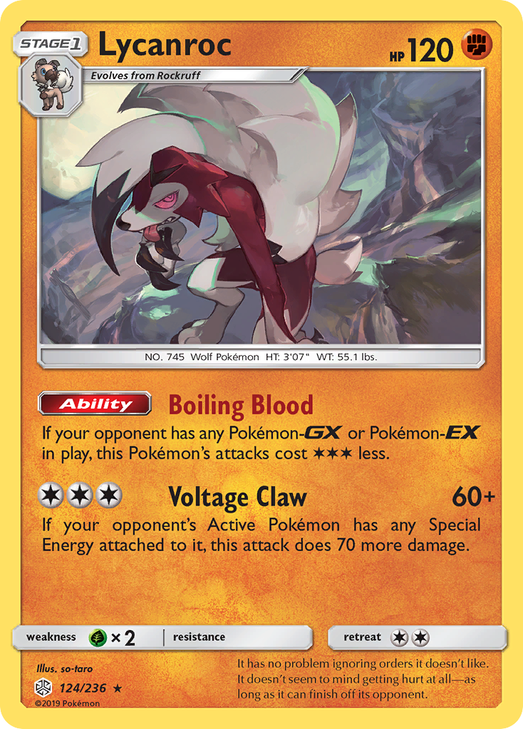 Lycanroc (124/236) [Sun & Moon: Cosmic Eclipse] | North of Exile Games