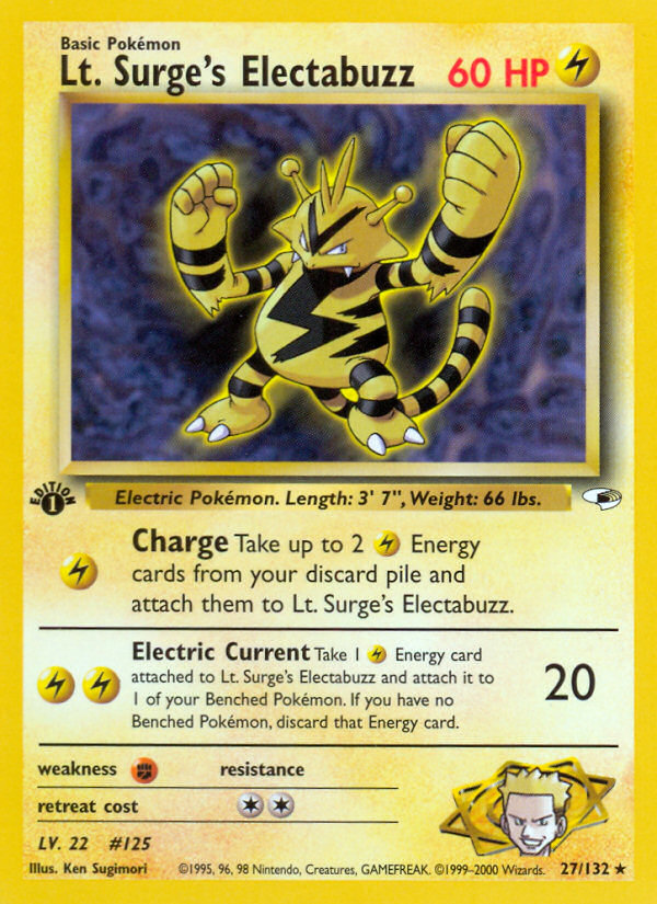 Lt. Surge's Electabuzz (27/132) [Gym Heroes 1st Edition] | North of Exile Games