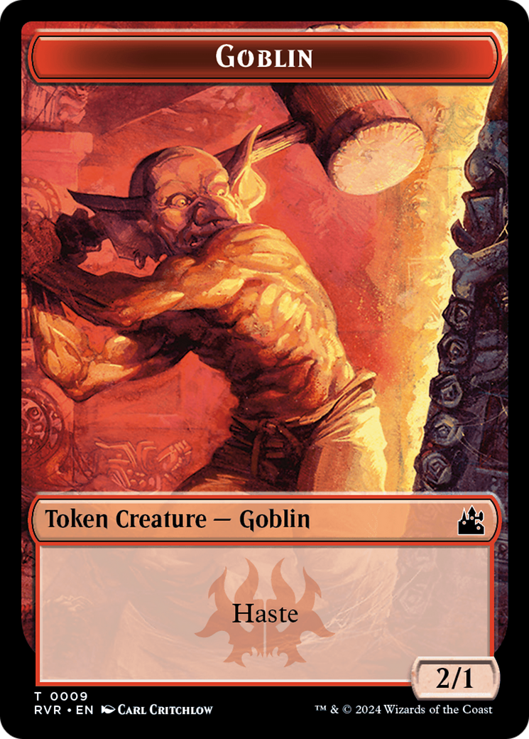 Elf Knight // Goblin (0009) Double-Sided Token [Ravnica Remastered Tokens] | North of Exile Games