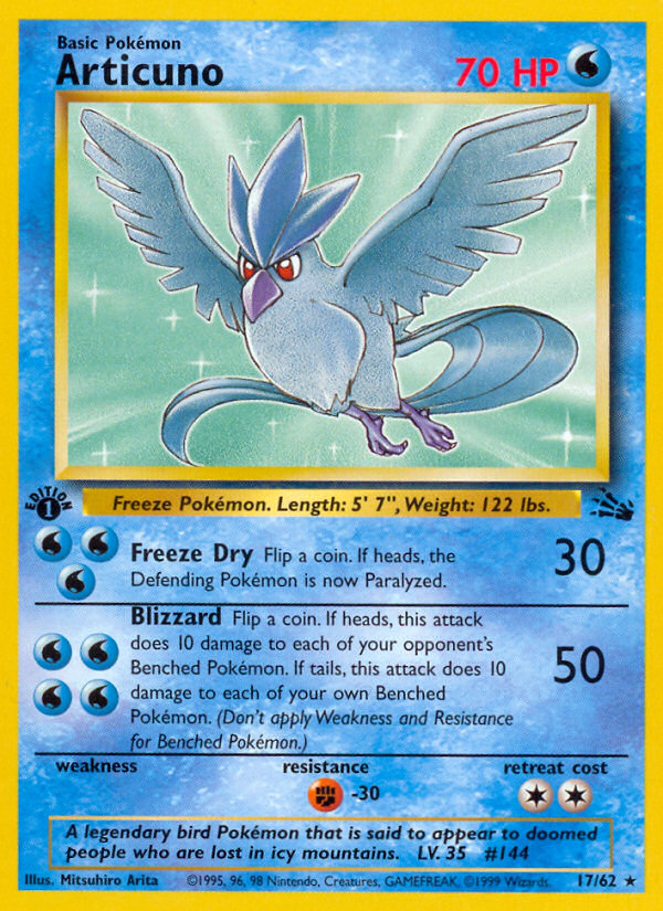 Articuno (17/62) [Fossil 1st Edition] | North of Exile Games