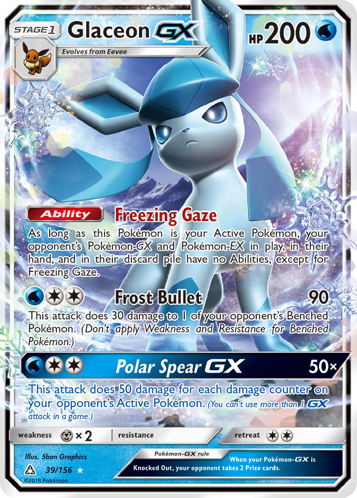 Glaceon GX (39/156) [Sun & Moon: Ultra Prism] | North of Exile Games