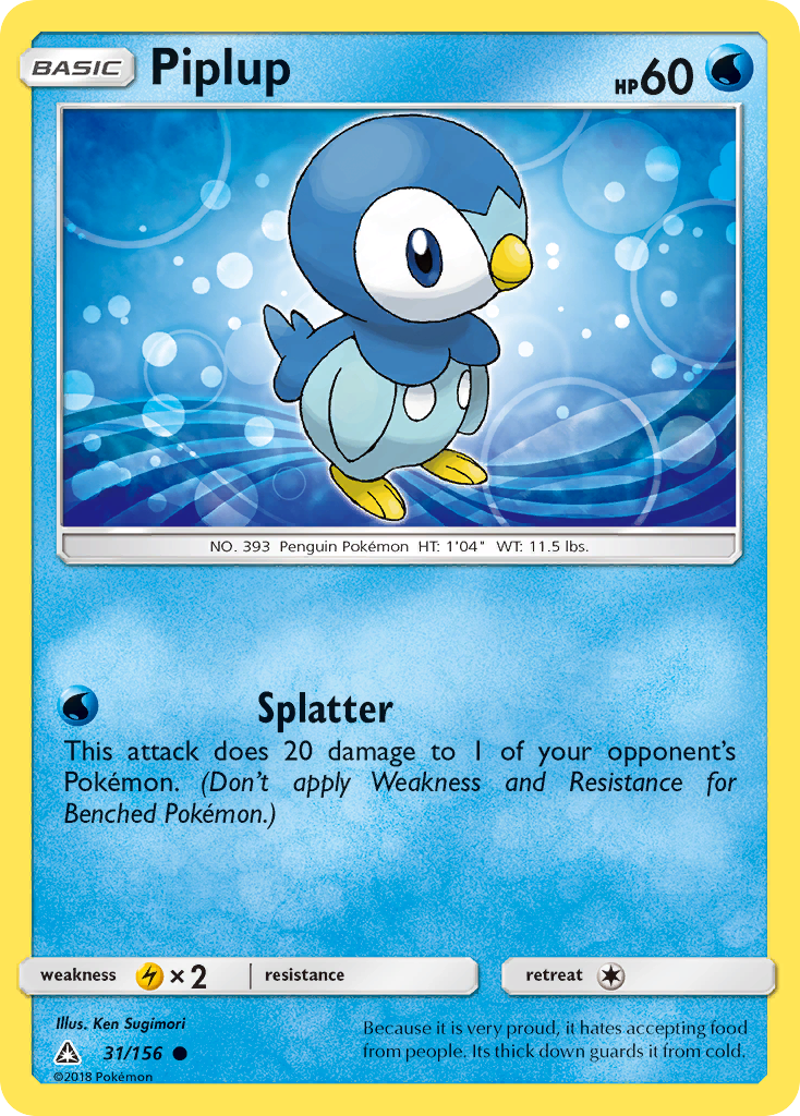Piplup (31/156) [Sun & Moon: Ultra Prism] | North of Exile Games