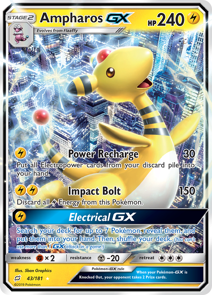 Ampharos GX (43/181) [Sun & Moon: Team Up] | North of Exile Games