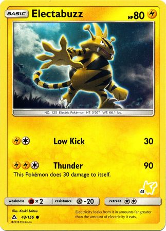 Electabuzz (43/156) (Pikachu Stamp #41) [Battle Academy 2020] | North of Exile Games