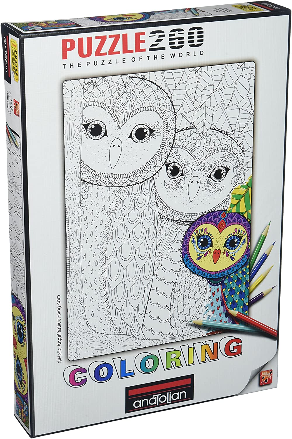 Puzzle: 260 pcs - Colouring Owls Family | North of Exile Games