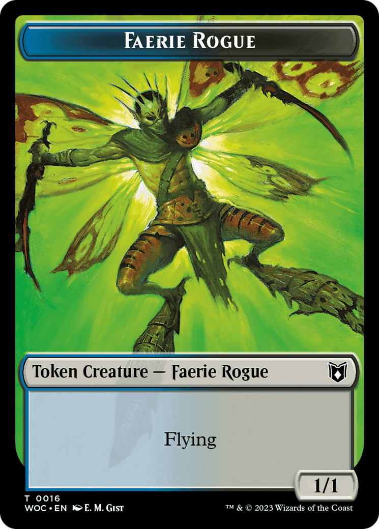 Faerie Rogue // Faerie (0016) Double-Sided Token [Wilds of Eldraine Commander Tokens] | North of Exile Games