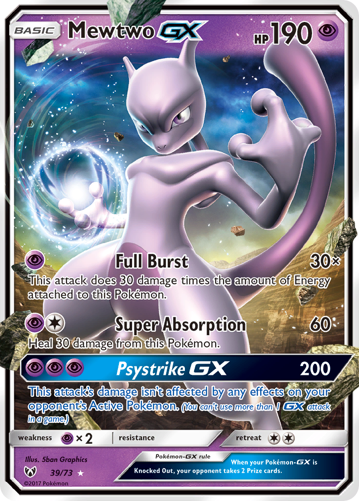 Mewtwo GX (39/73) [Sun & Moon: Shining Legends] | North of Exile Games