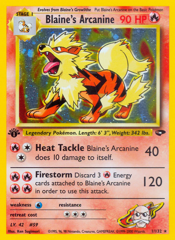 Blaine's Arcanine (1/132) [Gym Challenge 1st Edition] | North of Exile Games