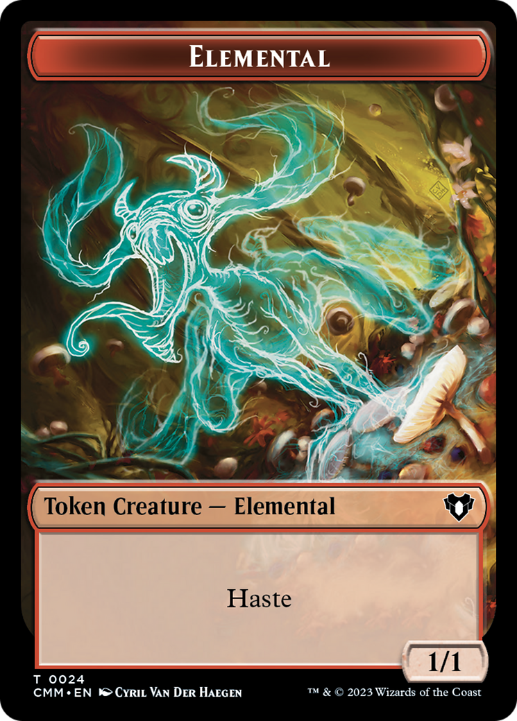 Elemental (0024) // Elf Druid Double-Sided Token [Commander Masters Tokens] | North of Exile Games
