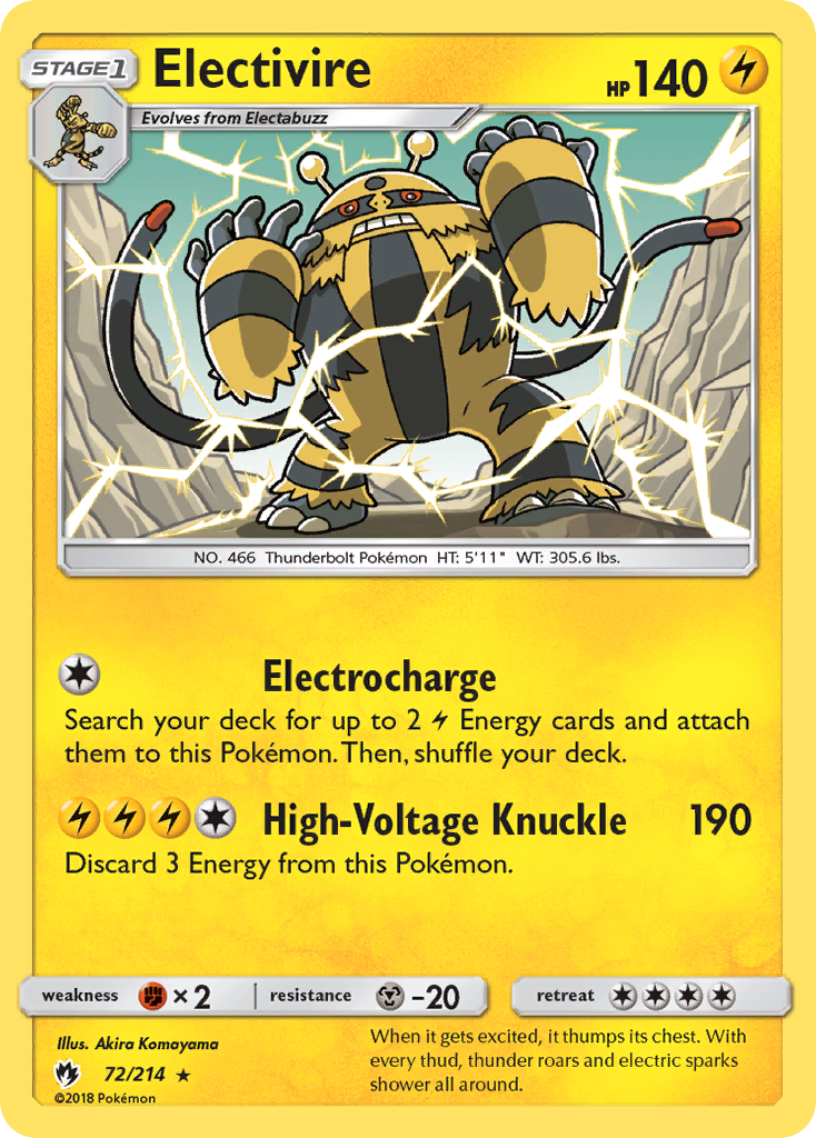 Electivire (72/214) [Sun & Moon: Lost Thunder] | North of Exile Games