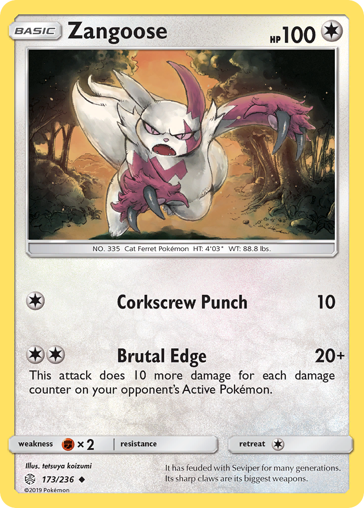 Zangoose (173/236) [Sun & Moon: Cosmic Eclipse] | North of Exile Games