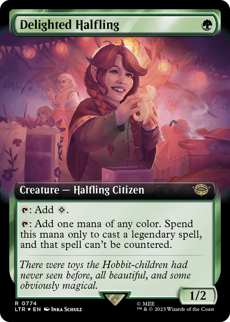 Delighted Halfling (Extended Art) (Surge Foil) [The Lord of the Rings: Tales of Middle-Earth] | North of Exile Games