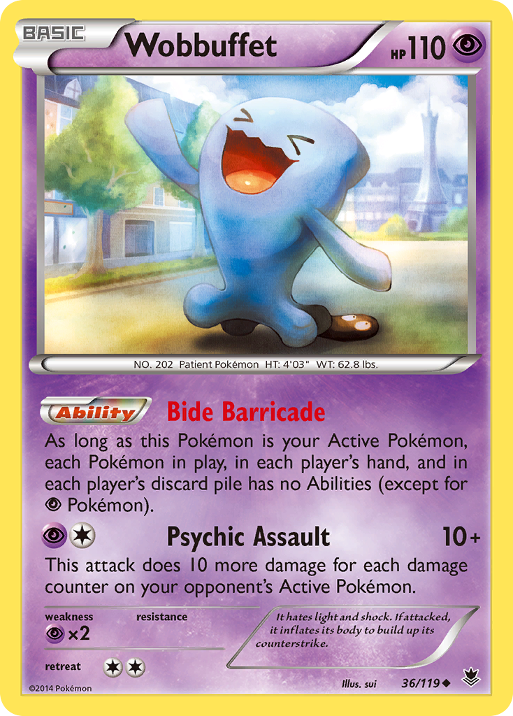 Wobbuffet (36/119) [XY: Phantom Forces] | North of Exile Games