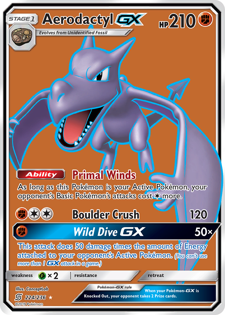 Aerodactyl GX (224/236) [Sun & Moon: Unified Minds] | North of Exile Games