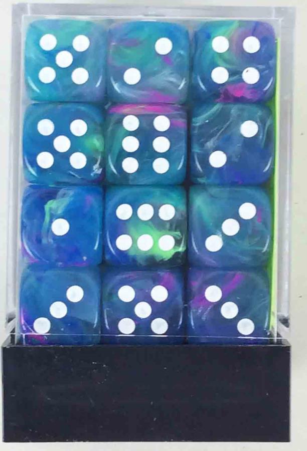 36 Festive Waterlily / White 12mm d6 Dice Block - CHX27946 | North of Exile Games