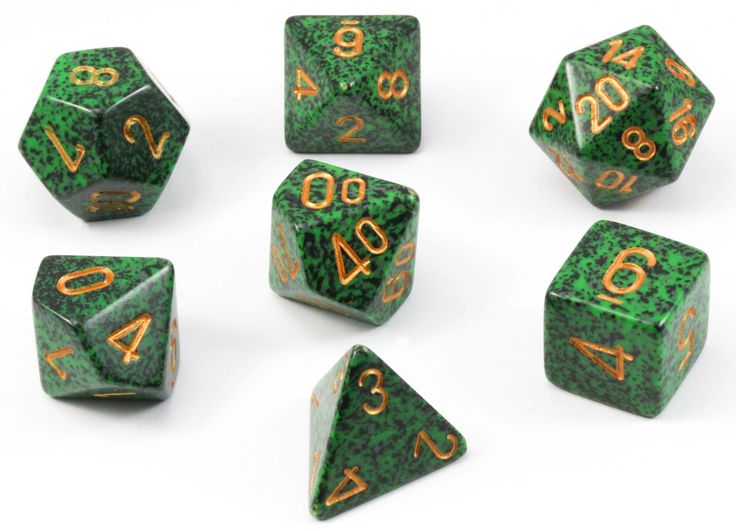 Koplow Dice - Speckled: 7Pc Cube Golden Recon | North of Exile Games