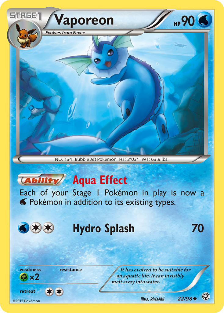 Vaporeon (22/98) [XY: Ancient Origins] | North of Exile Games