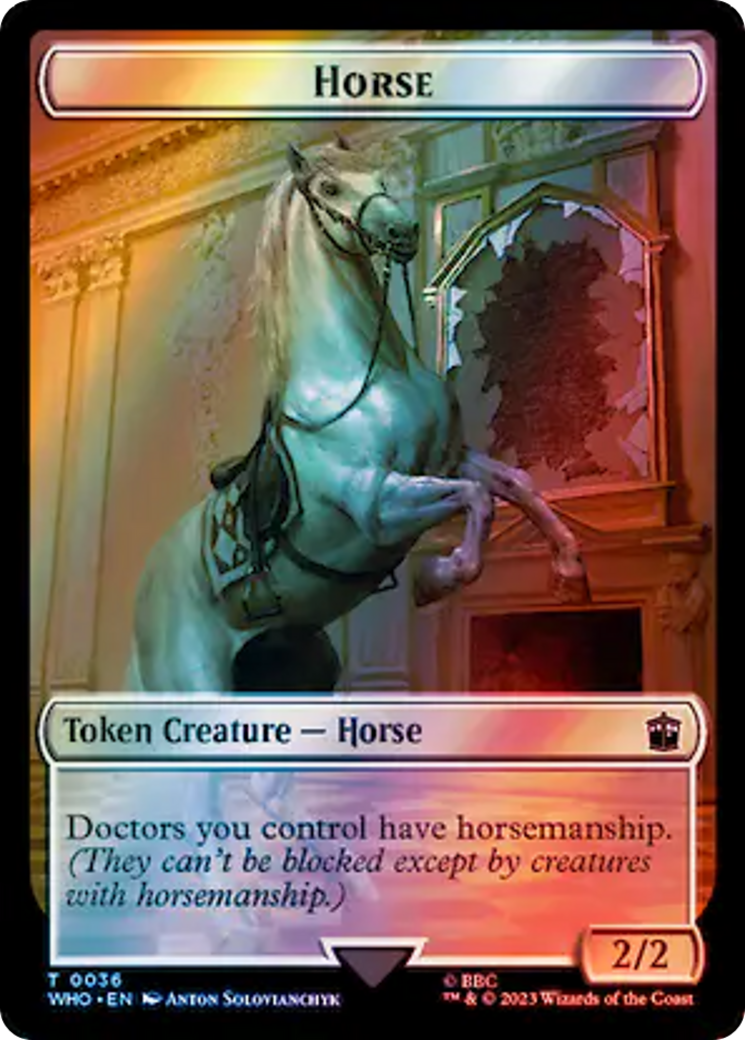 Horse // Clue (0053) Double-Sided Token (Surge Foil) [Doctor Who Tokens] | North of Exile Games