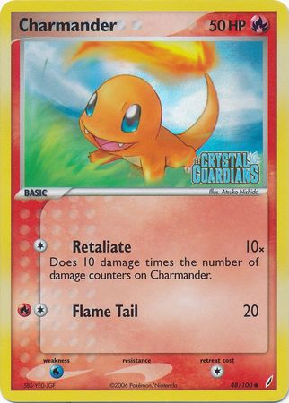 Charmander (48/100) (Stamped) [EX: Crystal Guardians] | North of Exile Games