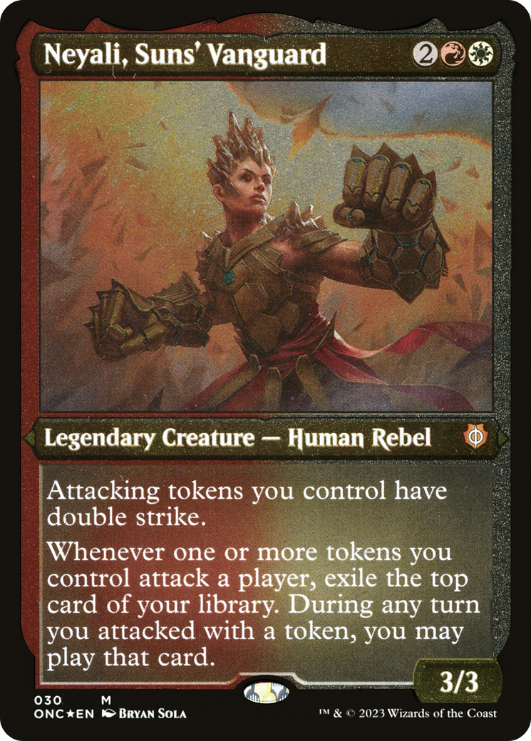 Neyali, Suns' Vanguard (Foil Etched) (Display Commander) [Phyrexia: All Will Be One Commander] | North of Exile Games