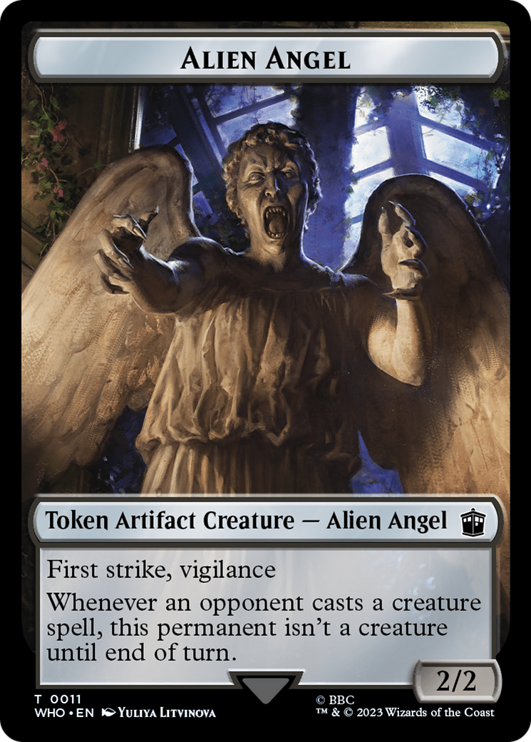 Alien Angel // Clue (0023) Double-Sided Token [Doctor Who Tokens] | North of Exile Games