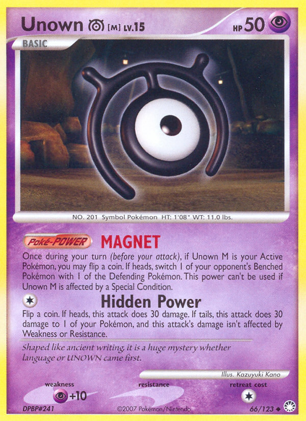 Unown M (66/123) [Diamond & Pearl: Mysterious Treasures] | North of Exile Games