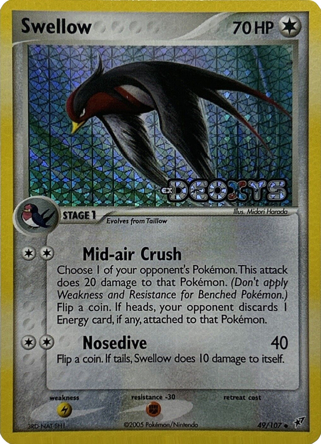 Swellow (49/107) (Stamped) [EX: Deoxys] | North of Exile Games