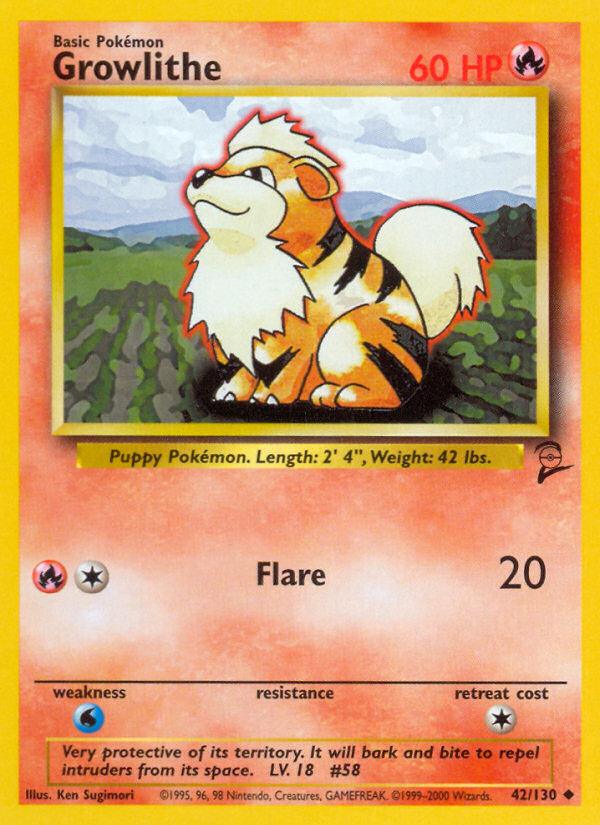 Growlithe (42/130) [Base Set 2] | North of Exile Games