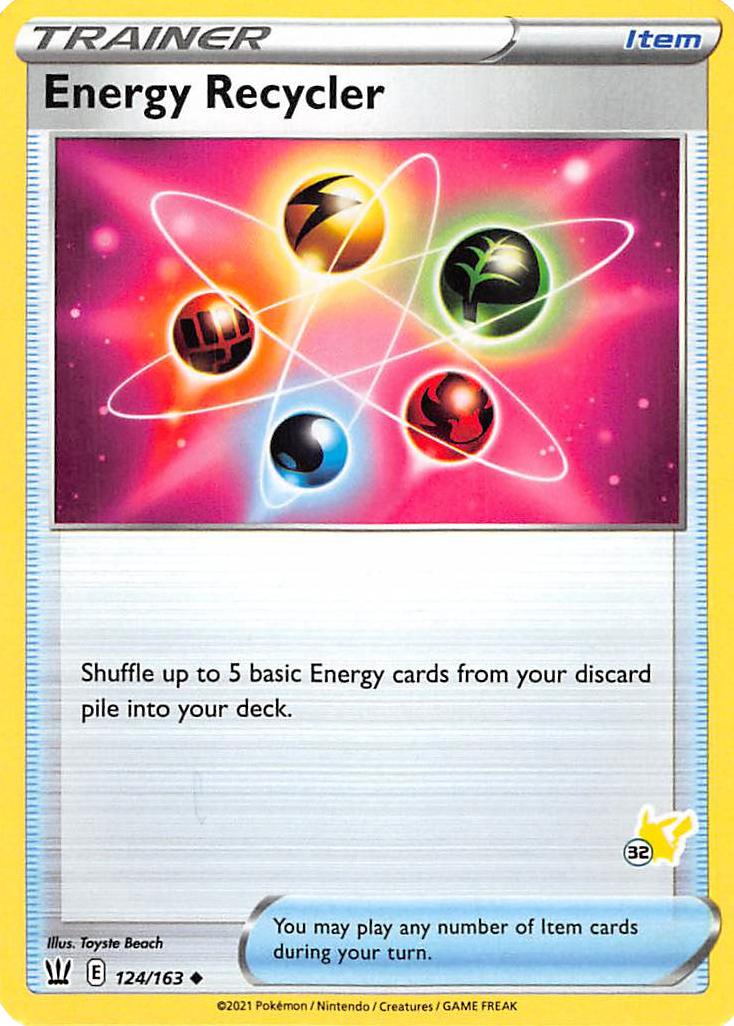 Energy Recycler (124/163) (Pikachu Stamp #32) [Battle Academy 2022] | North of Exile Games