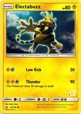 Electabuzz (43/156) (Pikachu Stamp #6) [Battle Academy 2020] | North of Exile Games