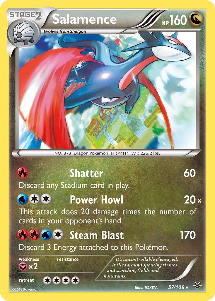 Salamence (57/108) (Theme Deck Exclusive) [XY: Roaring Skies] | North of Exile Games