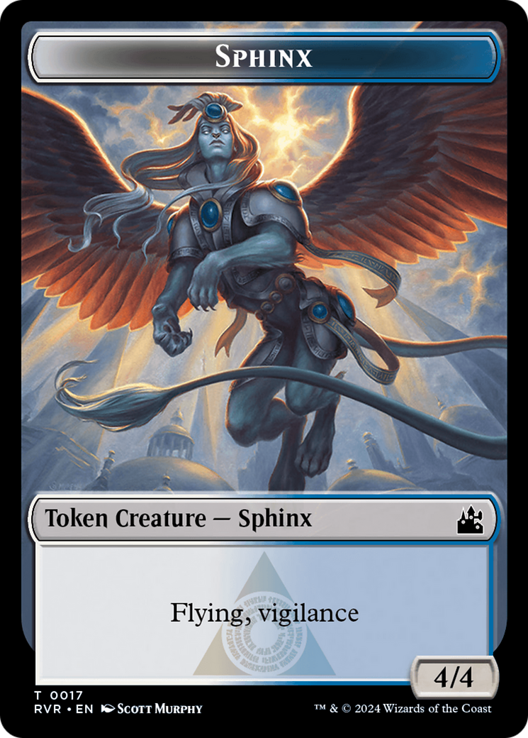 Spirit (0018) // Sphinx Double-Sided Token [Ravnica Remastered Tokens] | North of Exile Games