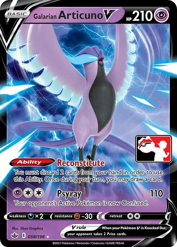 Galarian Articuno V (058/198) [Prize Pack Series One] | North of Exile Games