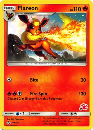 Flareon (SM186) (Charizard Stamp #44) [Battle Academy 2020] | North of Exile Games
