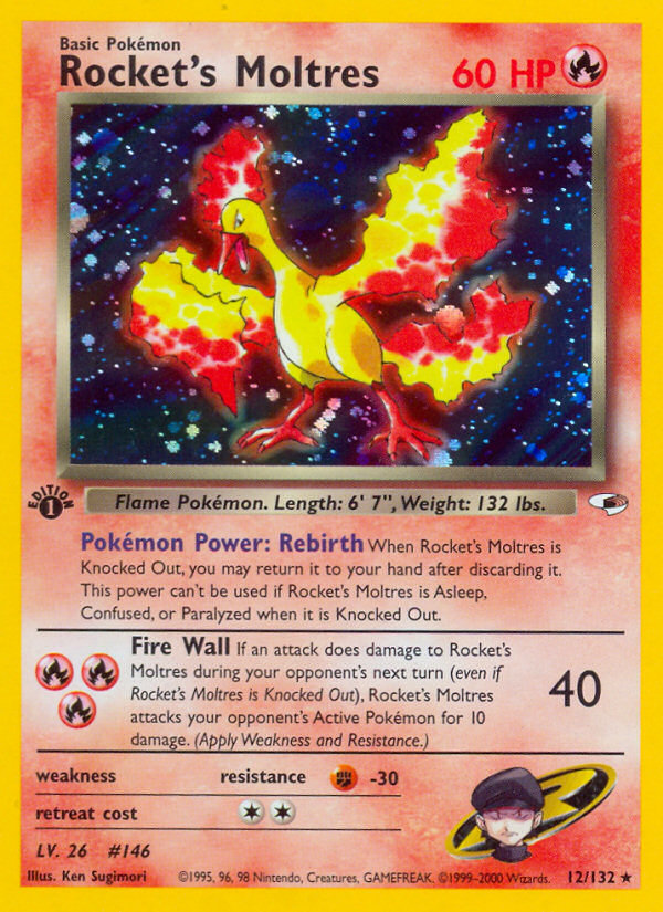 Rocket's Moltres (12/132) [Gym Heroes 1st Edition] | North of Exile Games
