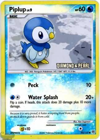 Piplup (93/130) [Burger King Promos: 2008 Collection] | North of Exile Games